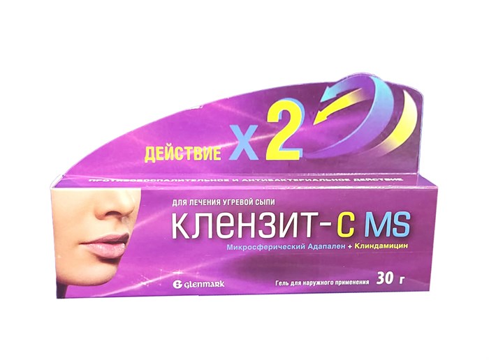 клензит-с ms гель 30г ( адапален+клиндамицин) 00545 ( 3N / 4 / 4 )