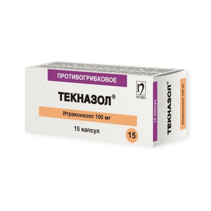 текназол 10 капсул 100 мг ( итраконазол ) 00947  ( 2N / 4 / 3 )
