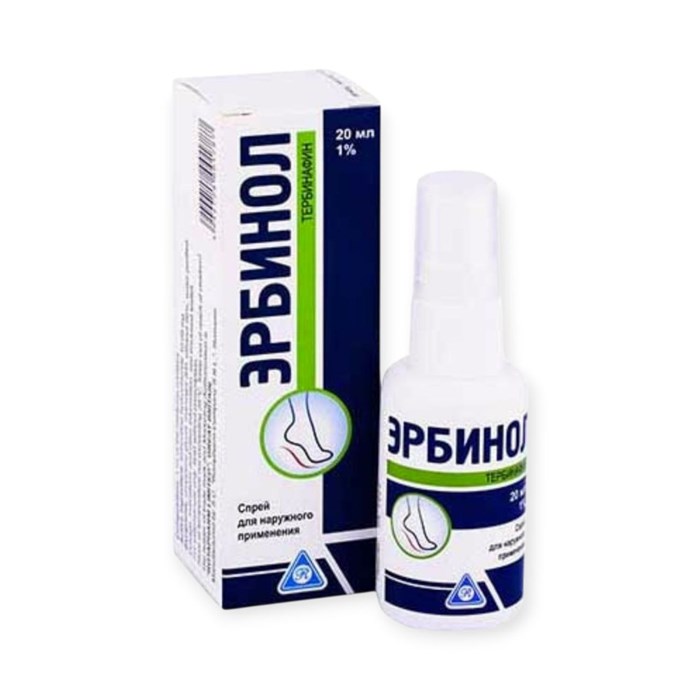 эрбинол 1% спрей 20 мл ( микоз или грибок стоп, ногтей, пальцев) 00942 ( 3N / 4 / 1 )