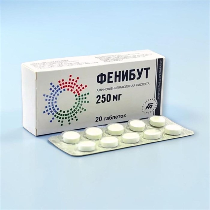 фенибут 250 мг 20 таблеток (тревога/стресс/страх/неврозы) 00715 ( 1N / 4 / 2 )