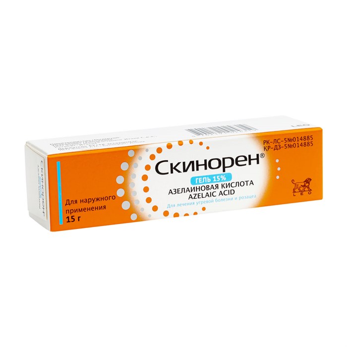 скинорен гель 30мг 15% Италия ( акне/розоцеа/для жирн/комб кожи) 00521 ( 3N / 4 /  4)