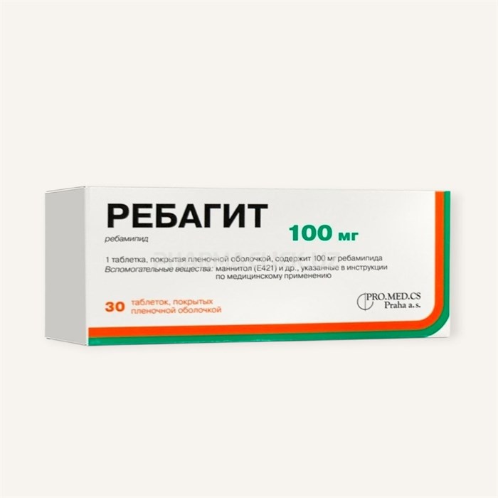 ребагит 100мг 30 табл Чехия ( ребамипид )( язва/гастрит/эрозия слизистой) 01082 ( 3N / 1 / 2 )