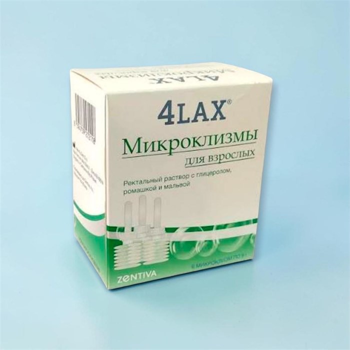 микроклизмы 4lax 9г* 6 шт взросл (слабительное)(запоры/очищение кишечника) 00294  ( 3N/ 1 / 7 ) Италия /Чехия ZENTIVA