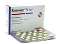 конкор 5 мг 50 таблеток (бисопролол) Германия Мерк 00202 ( 3N / 3 / 5 )